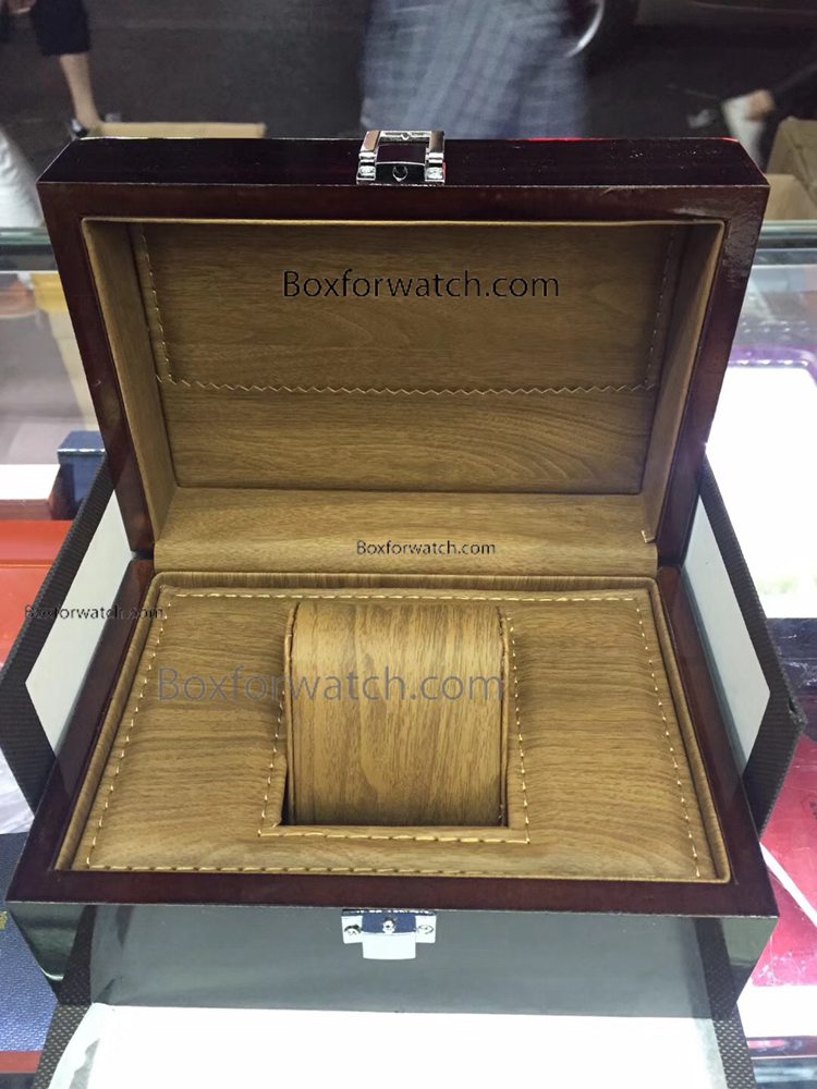 Polished Drak Brown Wooden Copy Watch Box - OEM Design